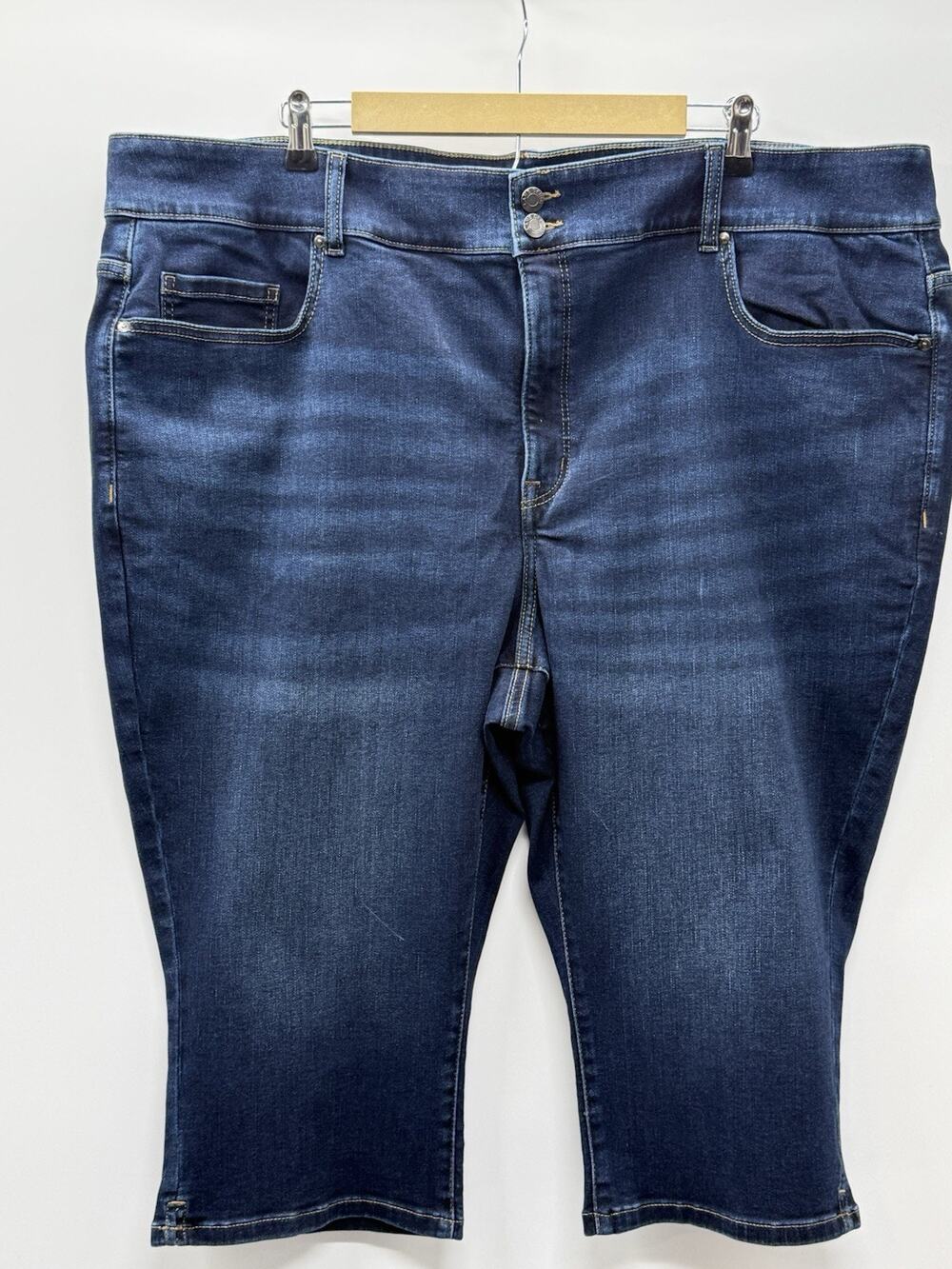 Lane Bryant High Rise Tighter Tummy Denim Pedal Capri Jeans Womens 30/32 Blue